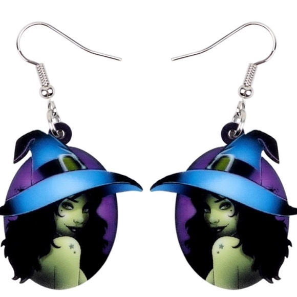 Jewelry - Sexy Witch Acrylic Earrings Halloween
